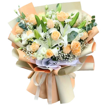 抚顺19朵香槟玫瑰百合，你是我的真爱
